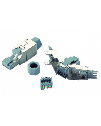 Вилка RJ45 категории 6 FTP для полевой установки Eurolan (13A-F6-03SL) в Назрани Коннекторы и разъемы Pintop.ru