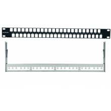 Комм. панель наборная 19", 1U, 48 портов под прямые UTP Keystone Eurolan (27B-00-48BL)