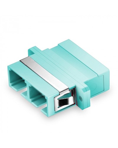Оптический адаптер, OM3, дуплекс SC, с фланцами, бирюзовый Eurolan (36A-30-2S-02AQ) в Назрани Проходные адаптеры и розетки оптические Pintop.ru