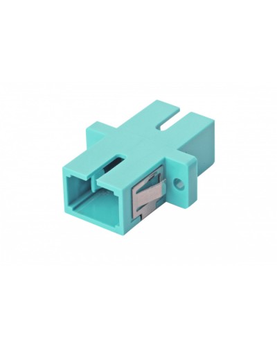 Оптический адаптер OM3, симплекс SC, с фланцами, бирюзовый Eurolan (36A-30-SC-02AQ) в Назрани Проходные адаптеры и розетки оптические Pintop.ru