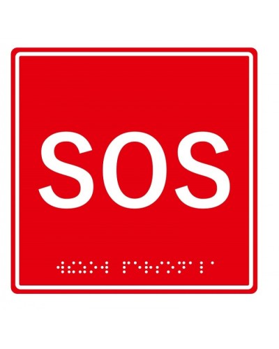 Табличка тактильная с пиктограммой SOS (150x150мм) (красный фон) Hostcall MP-010R1 в Назрани Дополнительное оборудование для ОПС Pintop.ru