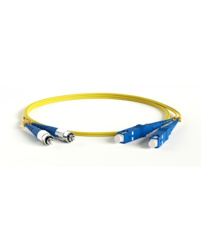 Патч-корд волоконно-оптический одномодовый SM 9/125 (OS2), SC/UPC-FC/UPC, 2.0 мм, duplex, LSZH, 30 м Hyperline FC-D2-9-FC/UR-SC/UR-H-30M-LSZH-YL в Назрани Патч-корды оптические Pintop.ru