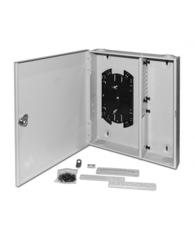 Бокс оптический универсальный настенный, от 8 до 32 портов (SC, duplex LC, ST, FC) Hyperline FO-WBX-4xSLT-W140H42-32UN-GY в Назрани Кросс оптический Pintop.ru