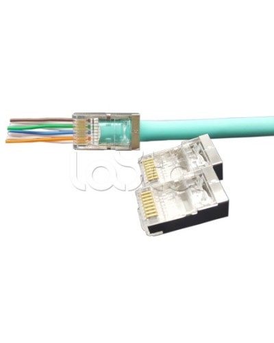 Разъем легкой оконцовки RJ-45 (8P8C) под витую пару Hyperline (PLEZ-8P8C-U-C6-100) в Назрани Патч-корды и пигтейлы Pintop.ru