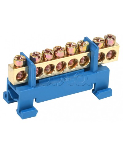 Шина нулевая изолированная с одним угловым изолятором ШНИ-6x9-8-С-С IEK (YNN10-69-8P-K07) в Назрани Клеммные колодки Pintop.ru