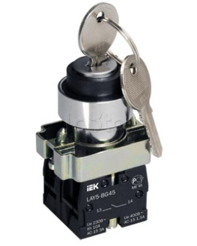 Переключатель LAY5-BG45 на 2 положения с ключом без фиксации IEK BSW80-BG-2-K02 в Назрани Аксессуары для стоек и шкафов Pintop.ru