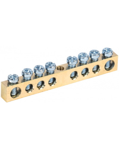 Шина нулевая на DIN-изолятор ШНИ-6x9 8/1 IEK (YNN10-08-100) в Назрани Клеммные колодки Pintop.ru