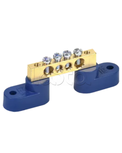 Шина N ноль на двух угловых изоляторах ШНИ-6х9-4-У2-С IEK (YNN10-69-4C2-K07) в Назрани Клеммные колодки Pintop.ru