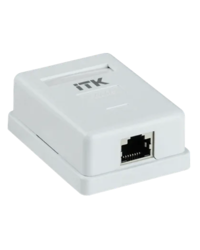 Настенная розетка, разъем RJ-45 (8P8C) категории 5е, FTP 1-порт ITK (CS2-1C5EF-12) в Назрани Розетки компьютерные и телефонные Pintop.ru
