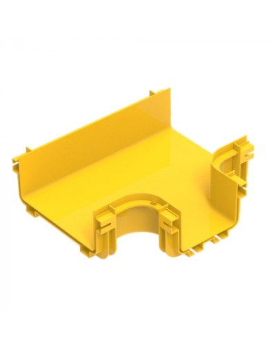 Горизонтальный отвод с лотка 240 мм на лоток 120 мм, желтый LANMASTER (LAN-OT240-HT120/NC) в Назрани Аксессуары для лотков Pintop.ru