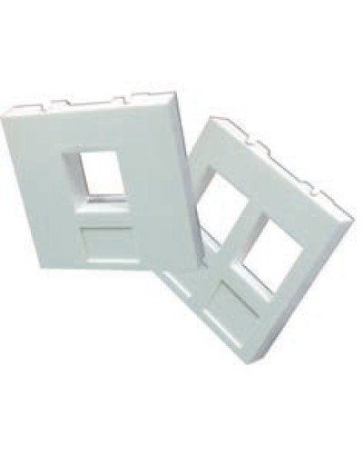 Вставка 45x45 на 2 кейстоуна, со шторками, маркировкой и иконками, белая LANMASTER LAN-SIP-24М-WH в Назрани Аксессуары для кабель-канала Pintop.ru