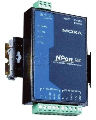Сервер 2-портовый RS-422/485 в Ethernet Moxa NPort 5232-T в Назрани Дополнительное оборудование для ОПС Pintop.ru