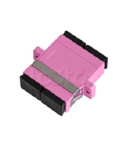 Адаптер NIKOMAX волоконно-оптический, соединительный, многомодовый, стандарта OM4, SC/UPC-SC/UPC, двойной, пластиковый, без шторки, с фланцами, маджента, уп-ка 2шт. NIKOMAX (NMF-OA2M4-FN-SCU-SCU-MG-2) в Назрани Проходные адаптеры и розетки оптические 