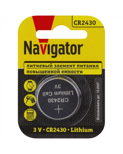 Элемент питания Navigator 93 828 NBT-CR2430-BP1 в Назрани Электротехническое оборудование Pintop.ru