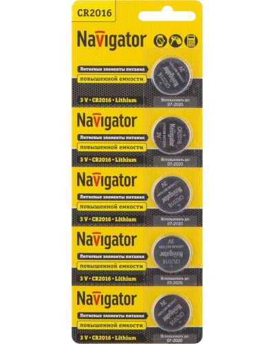 Элемент питания Navigator 94 763 NBT-CR2016-BP5 в Назрани Электротехническое оборудование Pintop.ru