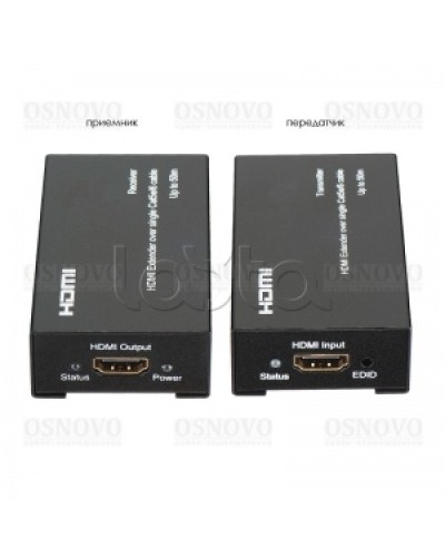Комплект для передачи HDMI по одному кабелю витой пары CAT5e/6 до 50м OSNOVO TA-Hi/1+RA-Hi/1 в Назрани Видеоусилители, Модуляторы, Делители Pintop.ru
