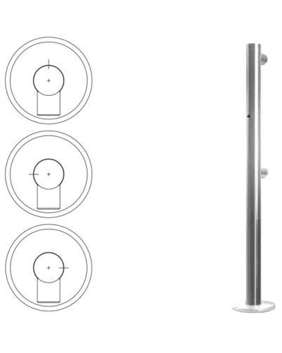 Стойка ограждения односторонняя с отверстием под фиксатор слева (антик серебро) Oxgard в Назрани Ограждения Pintop.ru