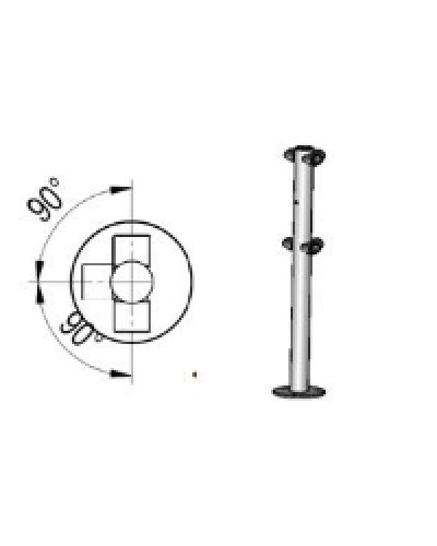 Стойкаограждения с отверстием под фиксаторi-образная, 4 муфты Oxgard Стойкаограждения с отверстием под фиксатор i-образная (ВЗР 1996.09.42) в Назрани Ограждения Pintop.ru