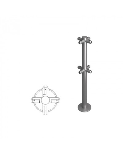 Стойка ограждения под стекло Х-образная h=400мм Oxgard Стойка ВЗР2462-00.02-04 в Назрани Ограждения Pintop.ru