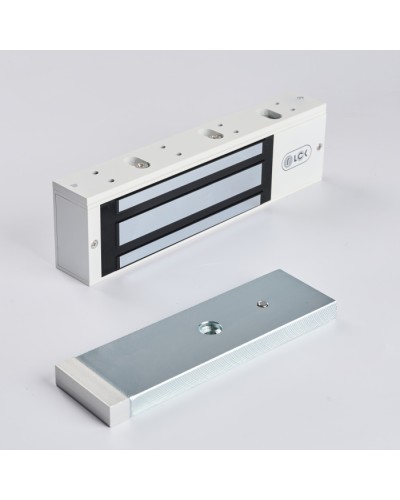 R-Lock RL-EM500-LSW - Электромагнитный замкок, 500кг, DC12/24B, цвет белый, RAL9016(белый), два датчика втроены в корпус замка: датчик Холла и магнито-контактный датчик в Назрани Электромагнитные замки Pintop.ru