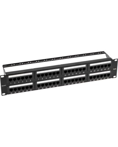 Панель коммутационная с кабельными органайзерами 19, 2U, 48 портов, UTP, RJ-45, CAT 5e REXANT PRO (02-0032) в Назрани Аксессуары для стоек и шкафов Pintop.ru