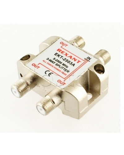 Делитель телевизионный ТВх3 под F разъём 5-2500 МГц СПУТНИК (10шт/уп) REXANT 05-6202 в Назрани Системы видеонаблюдения Pintop.ru