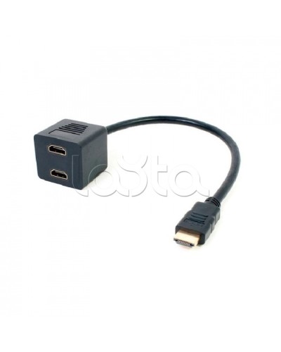 Переходник штекер HDMI - 2 гнезда HDMI (провод) GOLD (10шт/уп) REXANT 17-6832 в Назрани Проходные адаптеры Pintop.ru