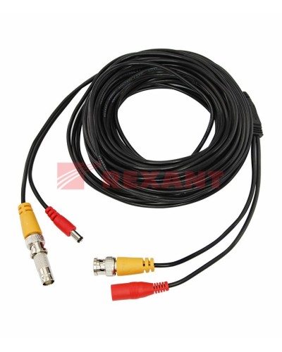 Шнур соединительный BNC-BNC для систем видеонаблюдения, с питанием (DC) от камеры (18 м) REXANT (18-1718) в Назрани Патч-корды и пигтейлы Pintop.ru