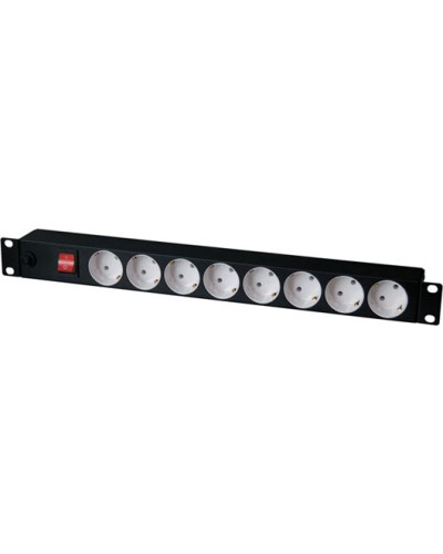 Блок розеток 1U, 8 розеток Schuko с фильтром TLK TLK-RS08MF1-BK в Назрани Блоки розеток Pintop.ru