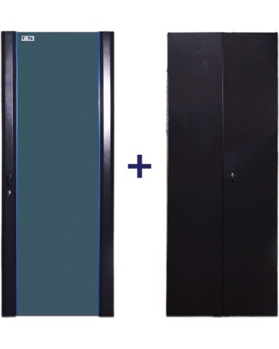 Комплект дверей 37U, 600 мм, черный, передняя - стекло, задняя - распашная металл TWT TWT-CBB-DR37-6x-S-G1 в Назрани Аксессуары для стоек и шкафов Pintop.ru