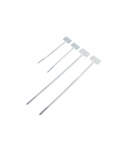 Стяжка пластиковая нейлоновая с площадкой для маркировки 2,5х100мм, белая, 100шт TWT (TWT-CVM-100) в Назрани Стяжки-хомуты Pintop.ru