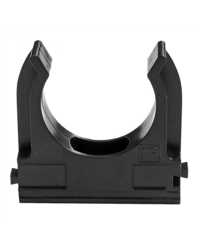 Держатель Экопласт (клипса) для труб D32мм (черный) в Назрани Аксессуары для кабель-канала Pintop.ru