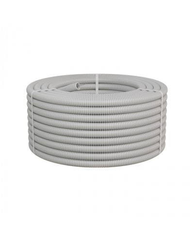 Труба ПНД-FRUF гофрир. тяжелая, с зондом, без галогена, трудногорючая, атмосферостойкая,цвет серый, диам. 25мм (50м) Экопласт (21125HFR-UF) в Назрани Труба гофрированная Pintop.ru