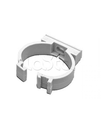 Держатель с защелкой для гофрированной или жесткой гладкой трубы D16 мм, цвет чёрный Экопласт 41616BL в Назрани Держатели, клипсы, скобы Pintop.ru