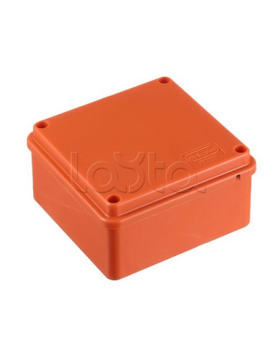 JBS100 Коробка огн. E110, о/п 100х100х55мм, с гладкими стенками, без галогена, IP56, 3P, (2,5-16 мм2), цвет оранж. Экопласт (42407HF) в Назрани Коробки (ОКЛ) Экопласт Pintop.ru