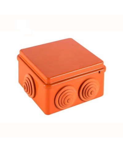 JBS100 Коробка огн. E110, о/п 100х100х55мм, без галогена, 6 вых., IP55, 10P, (0,15-2,5 мм2), цвет оранж. Экопласт (43427HF) в Назрани Распределительные коробки Pintop.ru