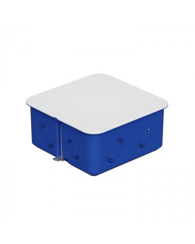 Коробка распределительная с крышкойдля г/к 100x100х50мм с металл. лапками, цвет синий IP30 Экопласт (44667) в Назрани Распределительные коробки Pintop.ru