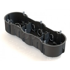 Коробка установочная 3-местная для в полых стен 212х70х45мм, метал. лапки Экопласт 44959