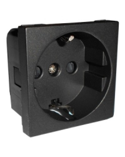 Розетка с заземляющими контактами и защитными шторками, (черный бархат) LK45 Экопласт (851408) в Назрани Аксессуары для кабель-канала Pintop.ru