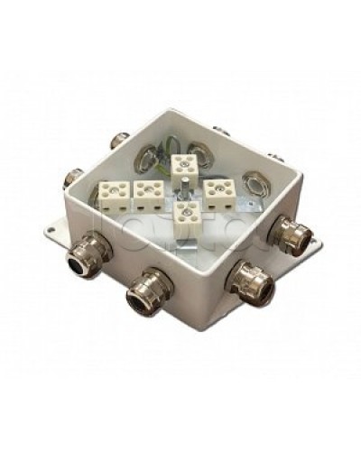 Коробка монтажная огнестойкая Гефест КМ-О (10к)-IP66-120х120, пять вводов в Назрани Распределительные коробки Pintop.ru