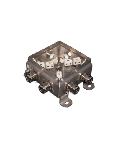 Коробка монтажная огнестойкая Гефест КМ-О (12к*10,0)-IP66 1212нерж, 8 вводов 123х123х60 в Назрани Распределительные коробки Pintop.ru