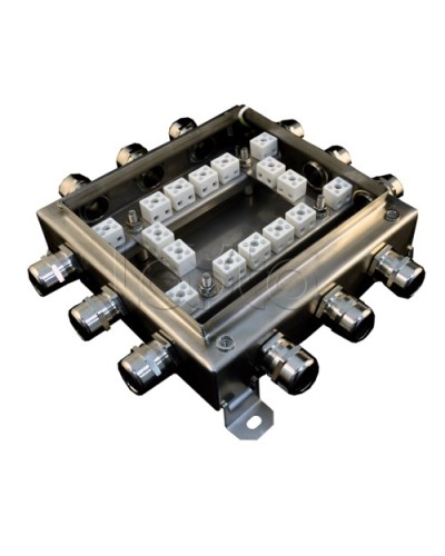 Коробка монтажная огнестойкая Гефест КМ-О (32к*6,0)-IP66 2020нерж, 12 вводов 200х200х60 в Назрани Распределительные коробки Pintop.ru