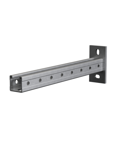 Страт-консоль одиночная усиленная 41х41 L500 s:2,5 мм (тройная перфорация) КМ-Профиль (KSSU41-500 3P) в Назрани Аксессуары для лотков Pintop.ru