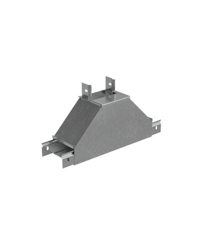 Т-отвод вертикальный 50х300 мм вверх c разворотом трассы на 90 гр. ПЛЮС КМ-Профиль (TDNplus90-50-300) в Назрани Аксессуары для лотков Pintop.ru