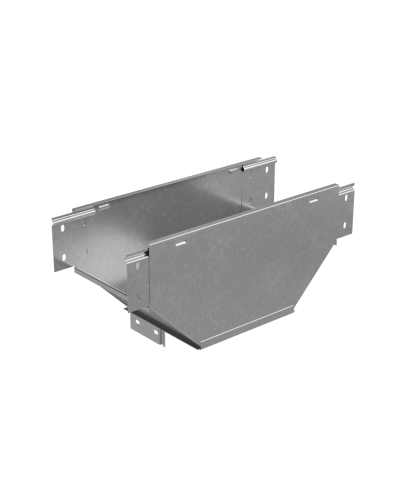 Т-отвод вертикальный 80х300 мм вниз c разворотом трассы на 90 гр. ПЛЮС КМ-Профиль (TDVplus90-80-300) в Назрани Аксессуары для лотков Pintop.ru