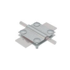 Соединитель крестообразный для прутка Ø 5-8 мм и полосы до 30 мм с 2 пластинами CU КМ-Профиль (2XS-D5-8-B30 CU)