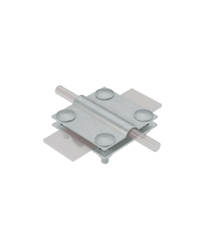 Соединитель крестообразный для прутка Ø 5-12 мм и полосы до 40 мм с 2 пластинами TD КМ-Профиль (2XS-D5-12-B40 TD) в Назрани Аксессуары для лотков Pintop.ru