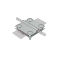 Соединитель крестообразный для прутка Ø 5-12 мм и полосы до 30 мм с 2 пластинами CU КМ-Профиль (2XS-D5-12-B30 CU)