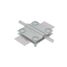 Соединитель крестообразный для прутка Ø 5-12 мм и полосы до 30 мм с 2 пластинами CU КМ-Профиль (2XS-D5-12-B30 CU)