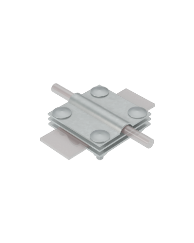 Соединитель крестообразный для прутка Ø 5-12 мм и полосы до 30 мм с 3 пластинами HD КМ-Профиль (3XS-D5-12-B30 HD) в Назрани Аксессуары для лотков Pintop.ru